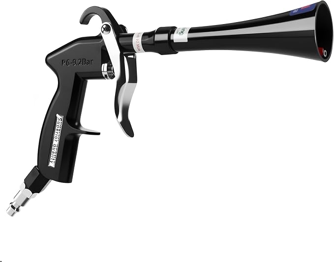 GOCCIDA Tornado Dry Cleaning Gun with Brass Adjustable Air Flow Nozzle,Air Blower Gun Quickly Blasts Dirt and Dust from Surface Works with Air Compressor Black