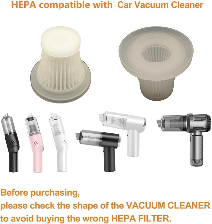 6Pack Hepa Filters Replacement Compatible with Auloea V01/V06/V01pro/V06pro Portable Mini Car Vacuum. Washable Filters Work with Auloea Handheld Vacuum Cordless.(Filters Only)