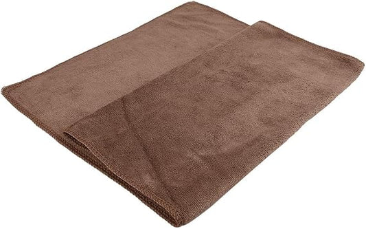 X AUTOHAUX Brown 300gsm Microfiber Cleaning Cloth Absorbent Car Washing Towel 33 x 65cm