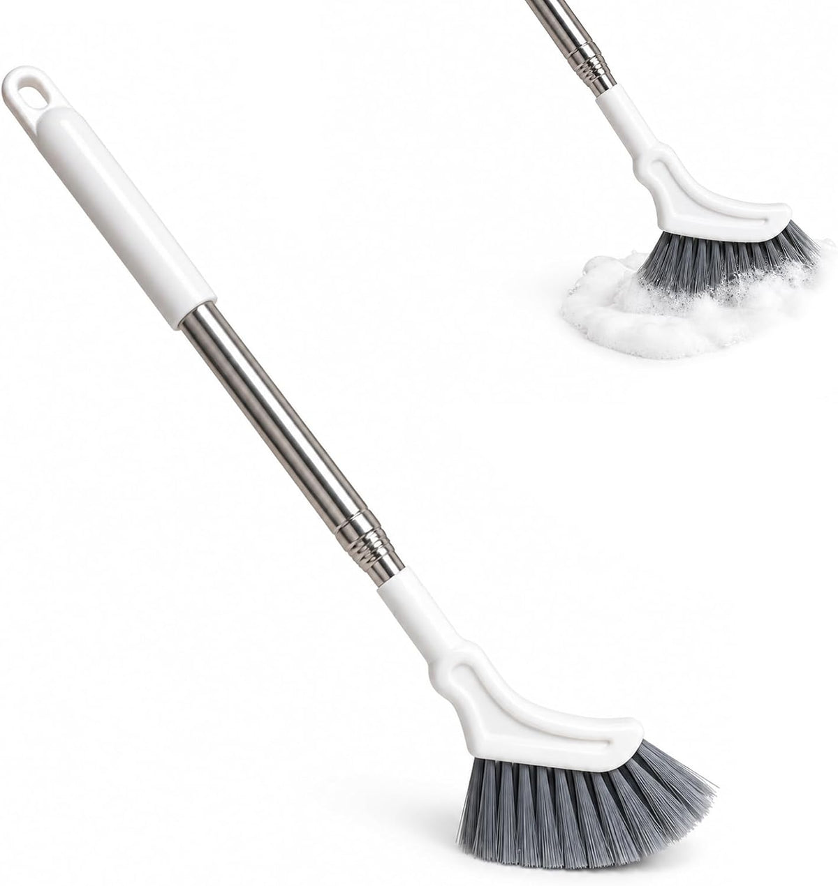 Long Handle Crevice Cleaning Brush,Telescopic Corner Scrubber for Bathroom