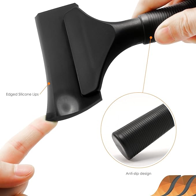 EHDIS Small Squeegee 5 inch Rubber Window Tint Windshield Scraper for Car,Glass, Mirror, Shower, Door,Bathroom Cleaning Ice Snow Scraper (Pure Black)