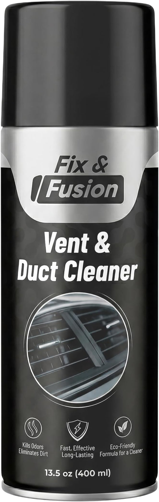 FIX & FUSION A/C Vent and Duct Cleaner | Foaming Spray for Car Air Conditioner | Freshens & Cleans Dust Build-Up | Fast, No-Rinse Formula | Automotive HVAC Refresher & Detailer