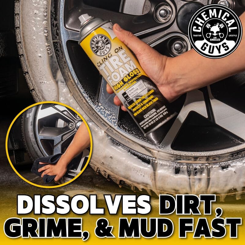 Cling On Tire Foam 3-in-1 Cleaner, Dressing & Shine, 16 oz (Pack of 2)