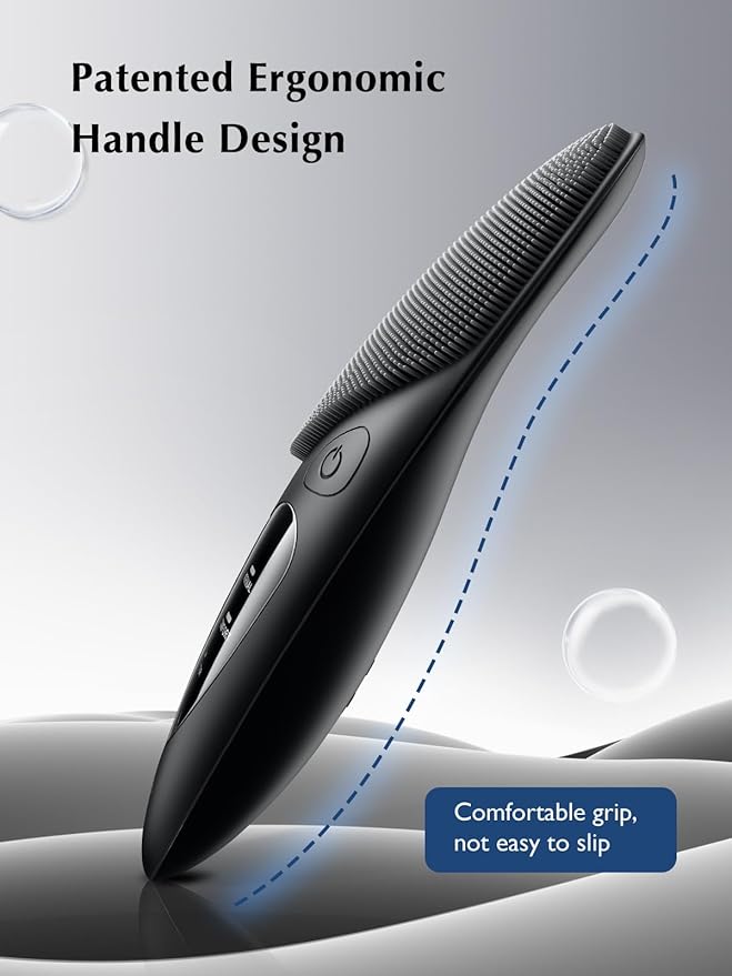 COSLUS JMY05 Silicone Face Scrubber Facial Cleansing Brush: Portable Waterproof Rechargeable Face Wash Brush, 4 Cleansing Modes, Electric Face Exfoliator for Men Women Cleaning, Exfoliating, Massaging
