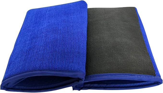 2Pcs Microfiber Clay Mitt Bar Towel Car Magic Clay Towel for Car Detailing, Car Wash Glove for Car Paint Glass (Blue)