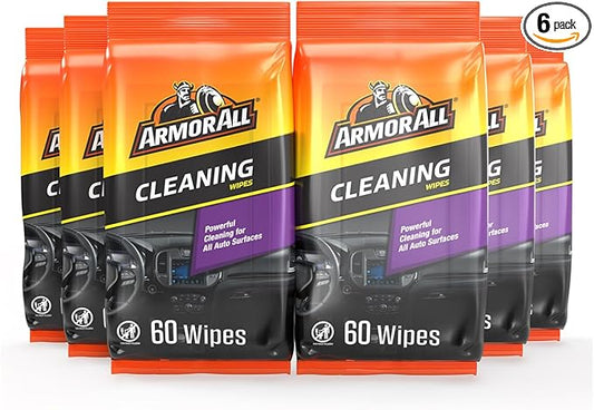 Armor All Interior Car Cleaning Wipes by Armor All, Car Wipes for Dirt and Dust, 60 Count Each, 6 Pack