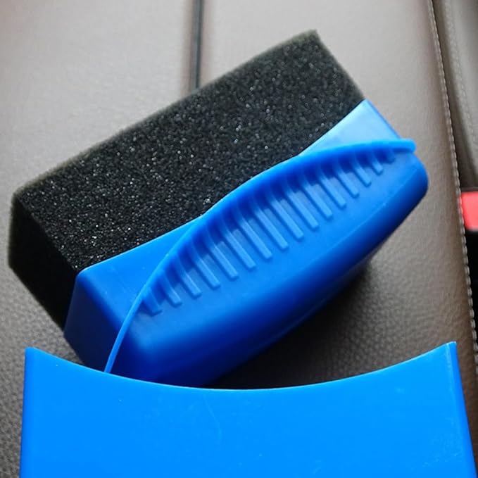 Tire Dressing Applicator, 3 Pieces Tire Shine Applicator with Lid, Reusable Tire Sponge Applicator for Car Truck Tires Waxing Polishing Cleaning
