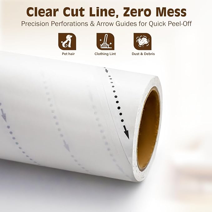 BEAH Lint Roller Refills (5 Packs, 450 Sheets) Lint Rollers for Pet Hair, Extra Sticky Refills, Compatible with 9.45-inch lint Rollers requiring a 1.5-inch Inner Diameter