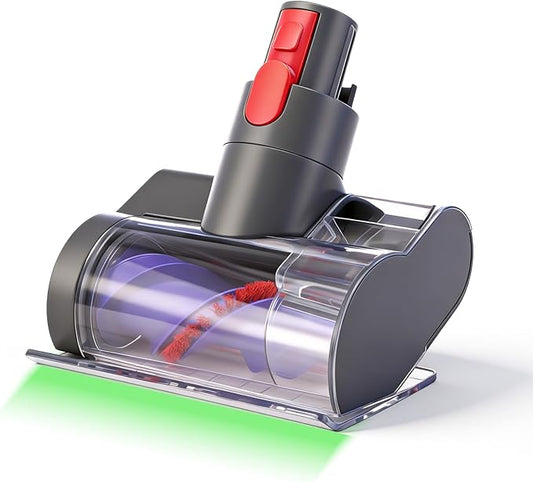 Mini Motorized Brush Head, Pet Hair Vacuum Attachment Compatible with Dyson V7 V8 V10 V11 V15 Vacuum Cleaners, Anti-Tangle Mini Hair Screw Tool for Carpeted Stairs, Couch/Sofa Cushions, Car Carpet