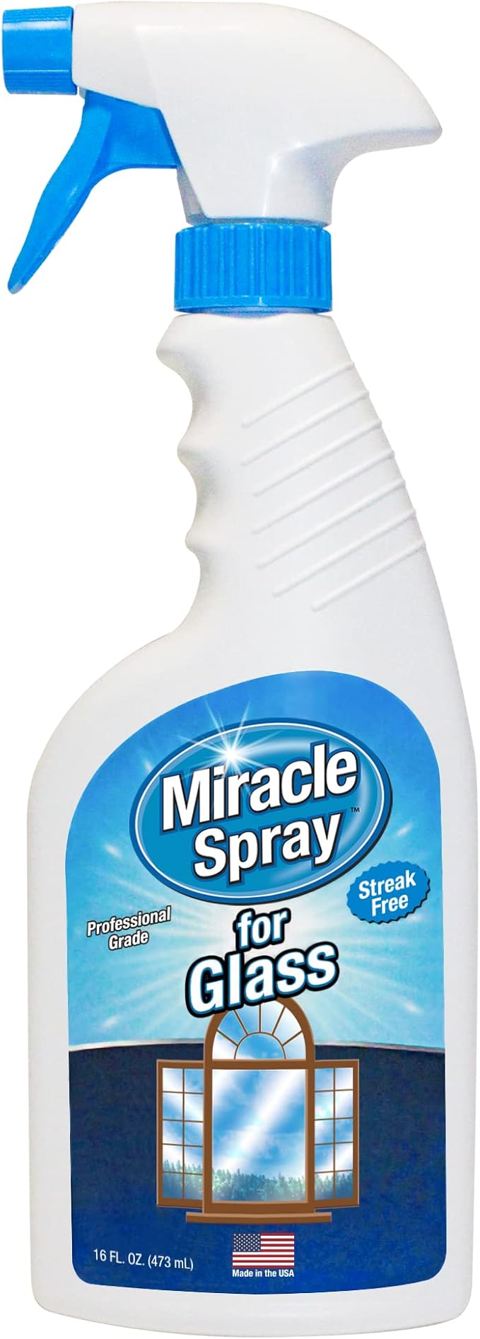 MiracleSpray for Glass -16 Fl Oz - Streak Free Cleaning Spray for Mirrors, Windows, Kitchen, Home, and Auto