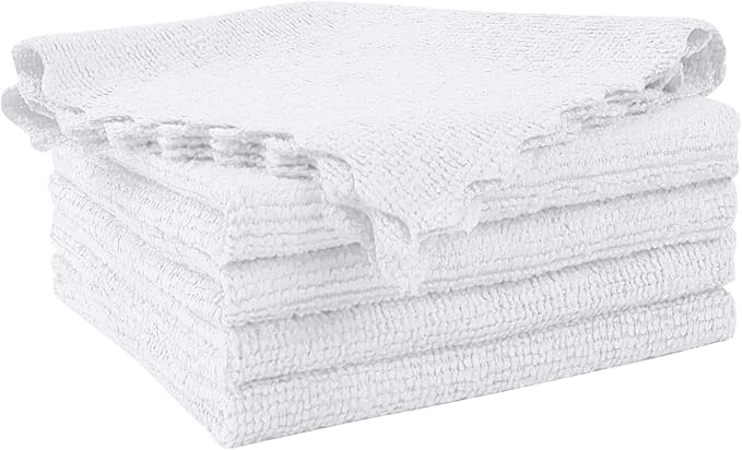 Orighty Microfiber Cleaning Cloth, 5 Pack Highly Absorbent Cleaning Rags, Household Cleaning Supplies, Reusable Lint Free Cloths Microfiber Rag for House, Kitchen, Car Care, 12x11 inch, White