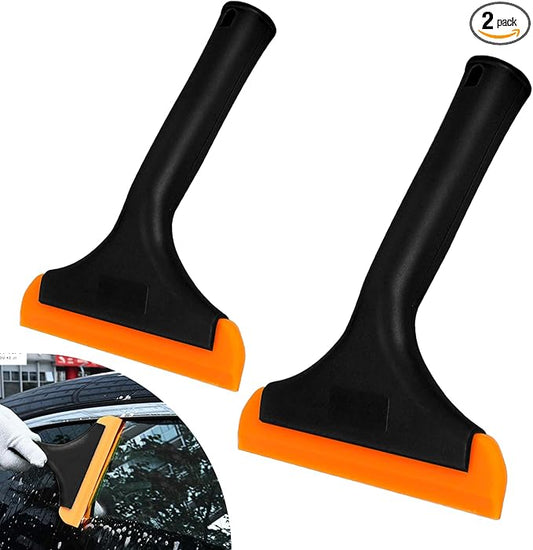 Wuyaoyao 2PCS Silicone Squeegee, Small Squeegee for Car, Automotive Mini Window Squeegees, Shower Squeegees, Water Wiper Cleaning Tool for Car Windshield, Window, Mirror, Glass Door (Black)