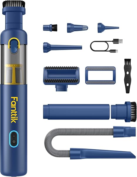 Fanttik Slim V8 APEX Cordless Car Vacuum & Air Duster, 4-in-1 Portable Mini Vacuum with 19000pa Suction Power for Pet Ha