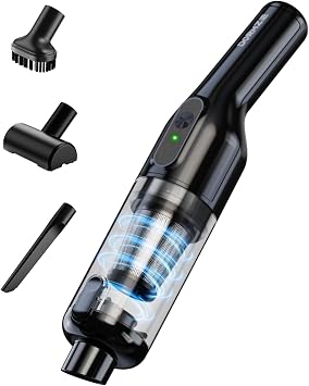 dormzie Handheld Vacuum Cordless, Car Vacuum with 19000Pa Powerful Suction,1.3 lbs Lightweight, Type-C Charge, Multiple 