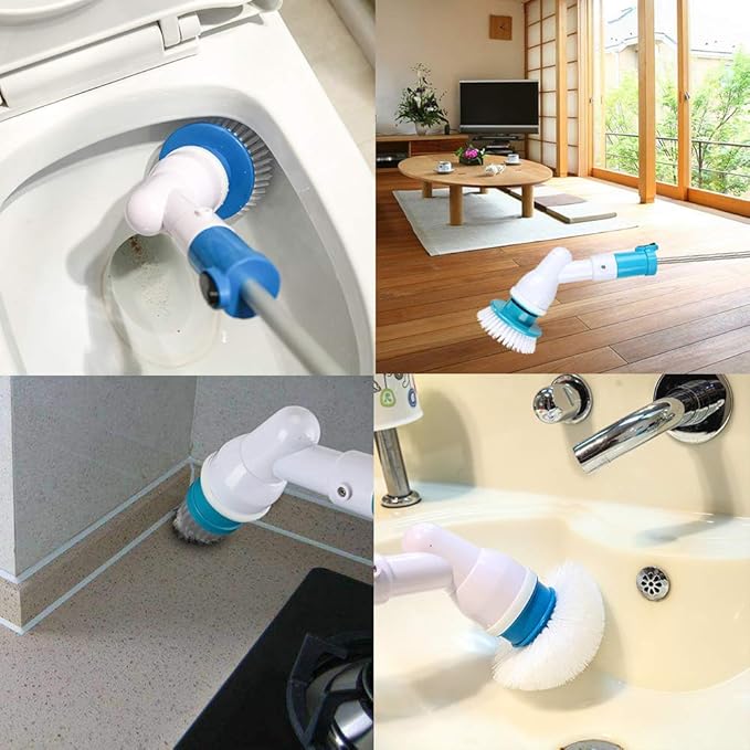 Replacement Brush Heads for Hurricane Spin Scrubber with Multi-Function Set of 3（Flat,Dome,Corner） and Adapter for Bathroom, Floor, Wall and Kitchen