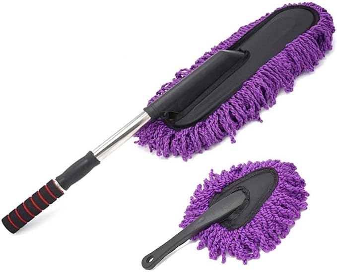 Removable Telescopic Car Wax Drag Nano Fiber Car Wash Brush Car Dusting Tool Car Mop Wax Duster Exterior Interior Cleani
