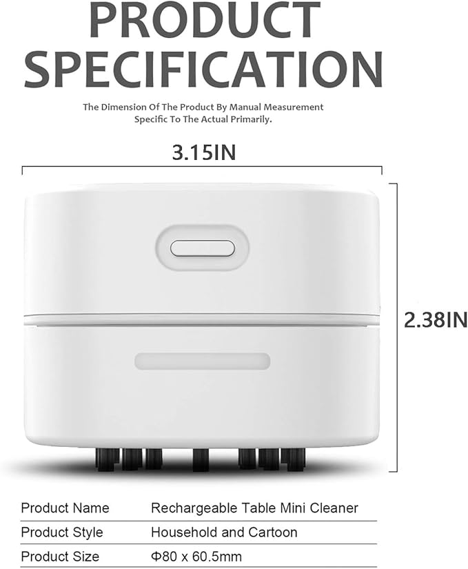 Mini Desktop Vacuum Cleaner, USB Handheld Computer Dust Collector, Portable Vacuum with Auto Power Off Function. for Home, Office, Sewing Machines, Keyboards, Cars
