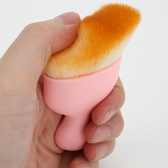 Car Detailing Brush, Soft Bristle Cleaning Brush, Scratch-Free Auto Duster Tool for Dashboard, Air Vents, Leather & Interior Cleaning (Pink&Brown with Cap)