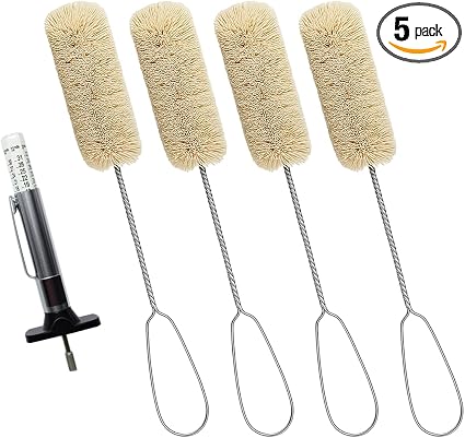 4PCS Tire Lubricant Brush Applicator Swab Set with Tread Depth Gauge, 12.5" Universal Extra Long Tire Shine Applicator, 