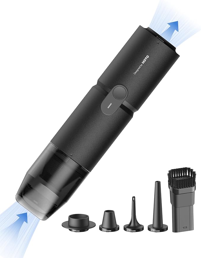 HOTO Handheld Vacuum Cleaner Cordless, Mini Vacuum Cleaner with 15000Pa Suction Power, Compressed Electric Air Duster Air Blower for Desk, PC Setup, Keyboard, Coffee Station Grounds