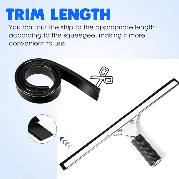 4Pcs 18 Inch Squeegee Replacement Rubber Blade Refill for Windows & Glass Shower Doors