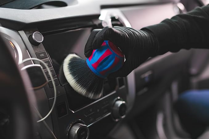 Detail Factory - Curveball XL Synthetic Brush - Ultra Soft Bristles, Comes with Storage Rack, Covers Large Area Inside or Outside Vehicles - Octane Underglow