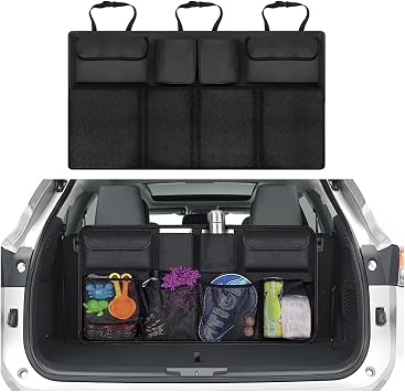 Mandark 8-Pocket Oxford Cloth Hanging Trunk Organizer with Elastic Net