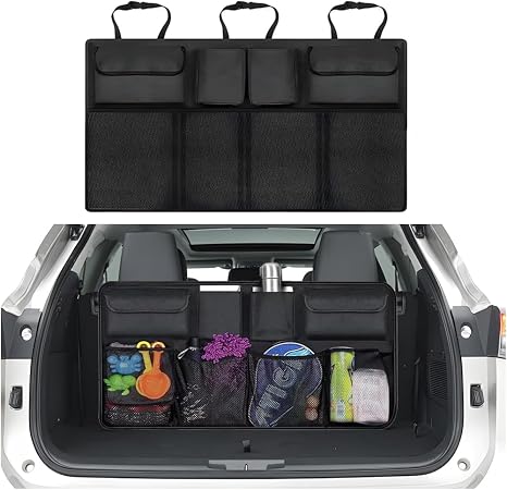 Mandark 8-Pocket Oxford Cloth Hanging Trunk Organizer with Elastic Net
