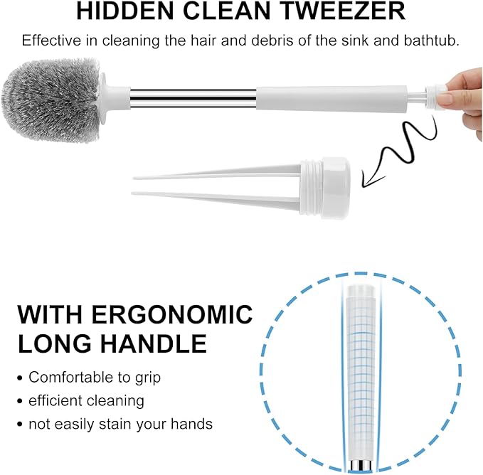 SetSail Toilet Brush 2 Pack, Self Closing Lid Toilet Bowl Brushes Holder and Extra Long Handle Ventilated Toilet Brush Set for Bathroom Cleaning, Nylon Bristles, Pure White