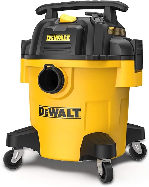 DEWALT DXV05P 5 Gallon Poly Wet/Dry Vac, 4 Peak HP Shop Vacuums with Attachments, Powerful Suction, 1-7/8" Hose, DXV05P,