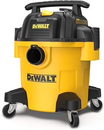 DEWALT DXV05P 5 Gallon Poly Wet/Dry Vac, 4 Peak HP Shop Vacuums with Attachments, Powerful Suction, 1-7/8" Hose, DXV05P,