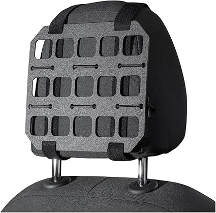 HZEL Car Headrest Organizer Rigid MOLLE Panel, Tactical Vehicle Seat Back Gear Rack EDC Pouch Tool, Modular Backpack Ins