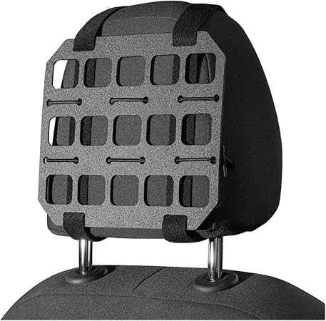 HZEL Car Headrest Organizer Rigid MOLLE Panel, Tactical Vehicle Seat Back Gear Rack EDC Pouch Tool, Modular Backpack Ins