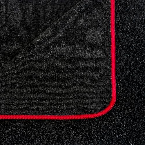 Dual Pile 400 GSM Microfiber Towels with Red Trim, All-Purpose Terry Weave Cleaning Cloths for Auto, Home, Boat, Scratch-Free & Reusable, 16x24 Inches, 12-Pack