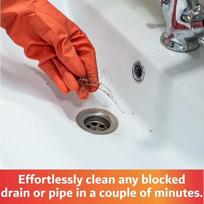 22" Long Sink Drain Brush – Slim Snake Hair Clog Remover Tool for Shower, Tub and Sink - Pipe/Tube Brush for Small Spaces, Drain Cleaning – B113C by FryOilSaver Co.