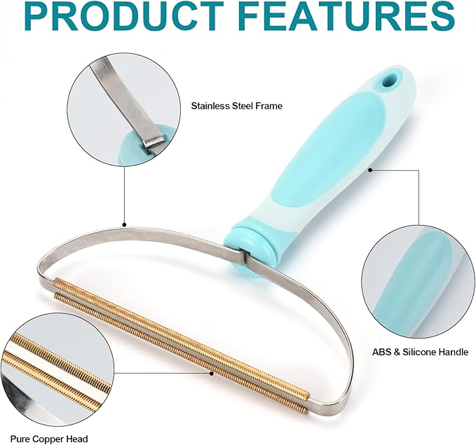 Pet Hair Removal Tool, Dog Cat Deep Cleaning Fur Removers, Lint Cleaner Pro, Portable Scraper Rake Carpet Hairball Shaver Brush for Clothes, Couch, Blanket, Car Mat, Pet Bed, Towels Rugs