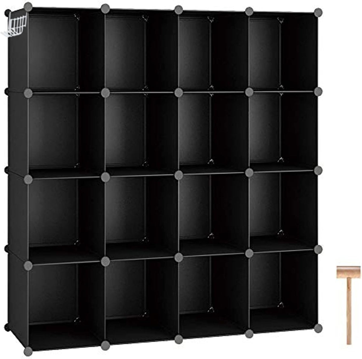 16 Cube Storage Organizer Cube Shelves Units Storage Cubes, Black