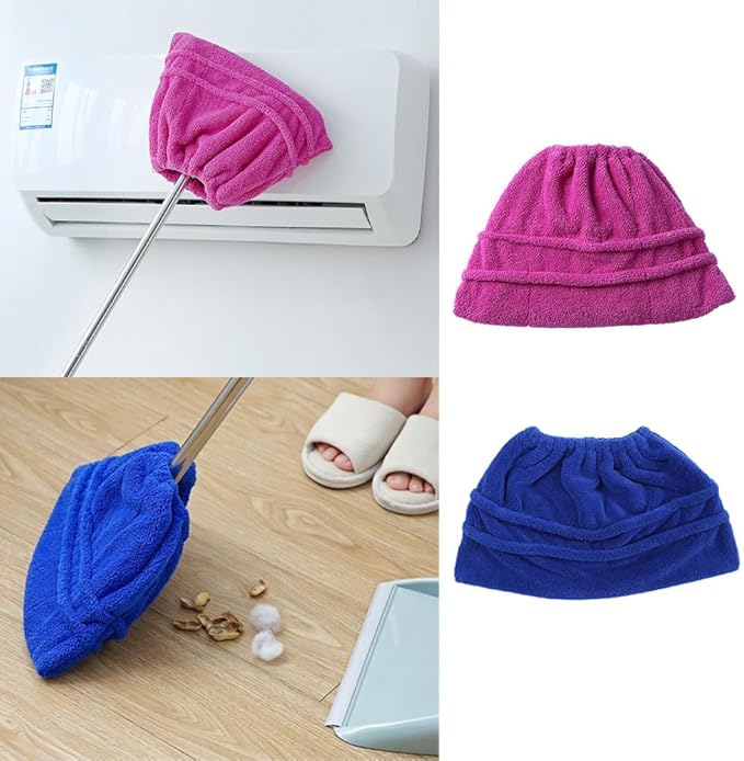 2 Pack Broom Pads to Baseboard Cleaner Tool Sweep Broom Cloth Cover Reusable Microfiber Broom Sweeping Refill for Baseboards Molding Cleaning Tool Cleaning Dust Cobwebs up High Heater