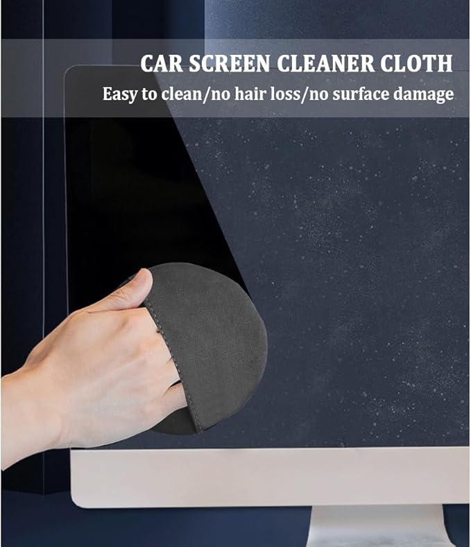 Car Screen Cleaner Cloth,Rapid Dust Removal Microfiber Cleaning Cloth for Car Display,Cell Phones,Dashboard,Double Sided Car Touch Screen Cleaner Car Accessories for Car,Truck,SUV (Round Shape)