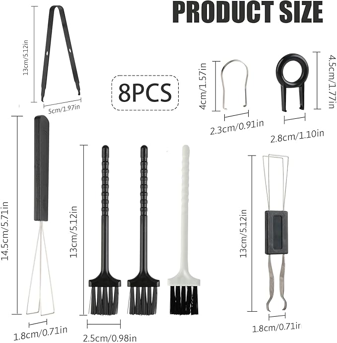 8 Piece Keyboard Keycap Remover, Switch Puller Set with Precision Tweezers and Cleaning Brushes, Keyboard Cleaning Kit Tool for Mechanical, Maintenance Kit for Deep Cleaning and Easy Component Removal