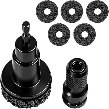 Car Wheel Hub Cleaning Kit with 5 Pads, Black