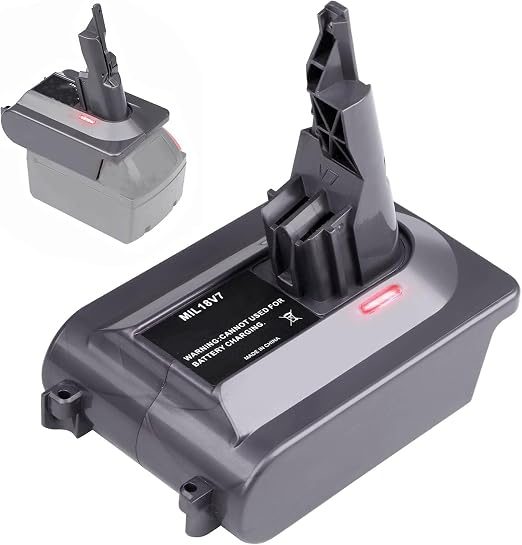 YMWLKJ MIL18V7 Battery Adapter for Dyson, Convert for Milwaukee for M18 18V Battery to for Dyson V7 Motorhead V7 Trigger