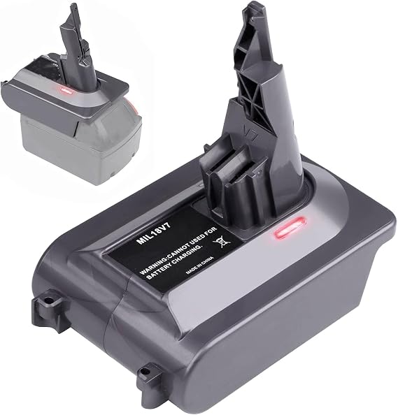 YMWLKJ MIL18V7 Battery Adapter for Dyson, Convert for Milwaukee for M18 18V Battery to for Dyson V7 Motorhead V7 Trigger
