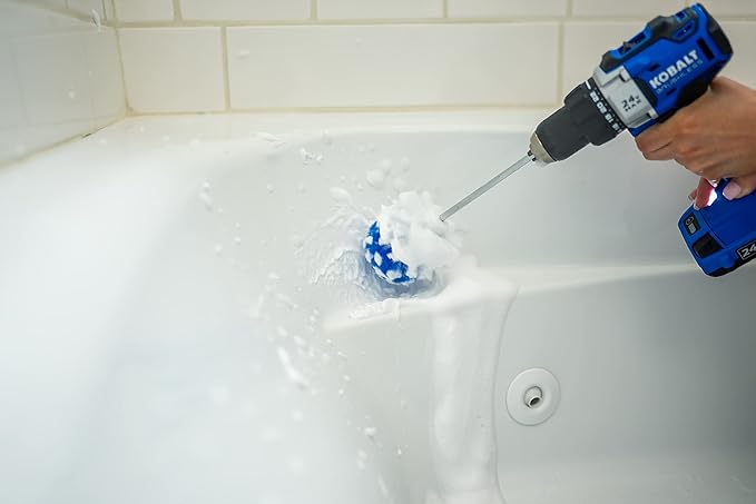 RotoScrub Long Reach Drill Brush Attachment, All Purpose for Car Tires, Toilets, Corners, Edges, Hard to Reach Areas, Heavy Duty Bristles