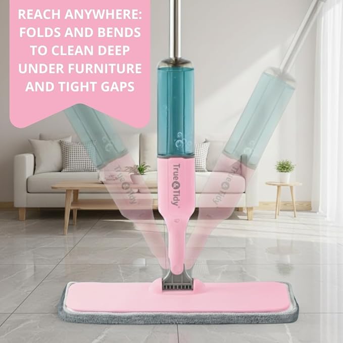 Heavy Duty Spray Mop for Floor Cleaning, Refillable Water Bottle, Use Any Cleaning Solution, Machine Washable Mop Pads, 360° Swivel Head