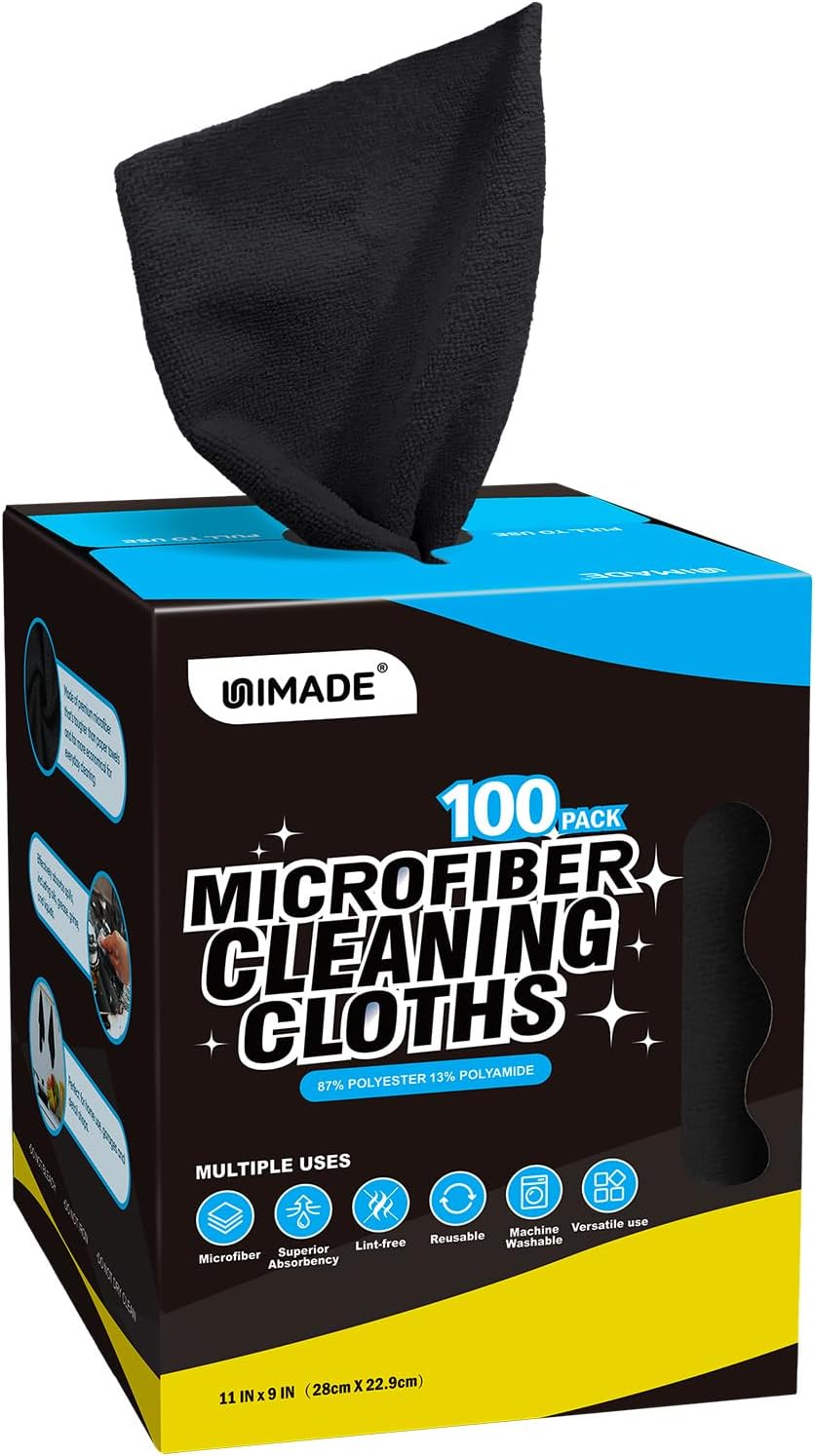 Microfiber Cleaning Cloth, 100 Sheets Microfiber Towels for Cars
