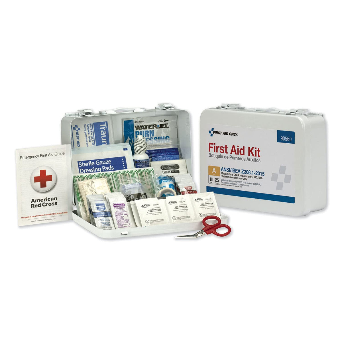 90560 Bulk ANSI A 25-Person Emergency First Aid Kit for Office, Home, and Construction, 89 Pieces