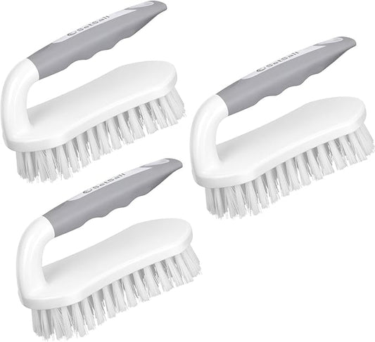 SetSail Scrub Brush, Heavy-Duty Scrub Brushes for Cleaning with Stiff Bristles Cleaning Brush for Shower, Bathroom, Carpet, Kitchen and Bathtub Scrubber - 3 Pack