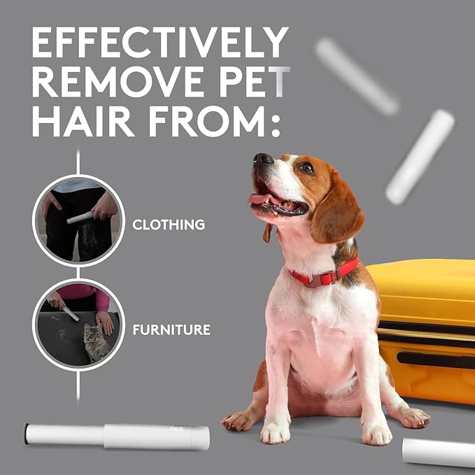 Flint Classic White Retractable Mini Lint Roller with 30 Extra Sticky Sheets, Small and Portable Lint Roller, Ideal Pet Hair Remover, Travel Lint Rollers for pet Hair Extra Sticky