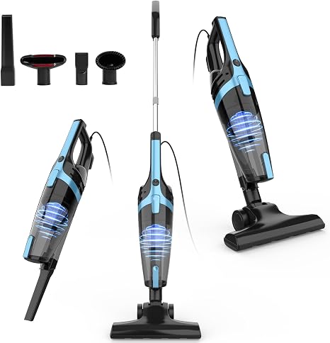 Corded Stick Vacuum Cleaners for Home, 20Kpa Powerful Suction Stick Vacuum with 16Ft Cord, 2 in 1 Lightweight Handheld V